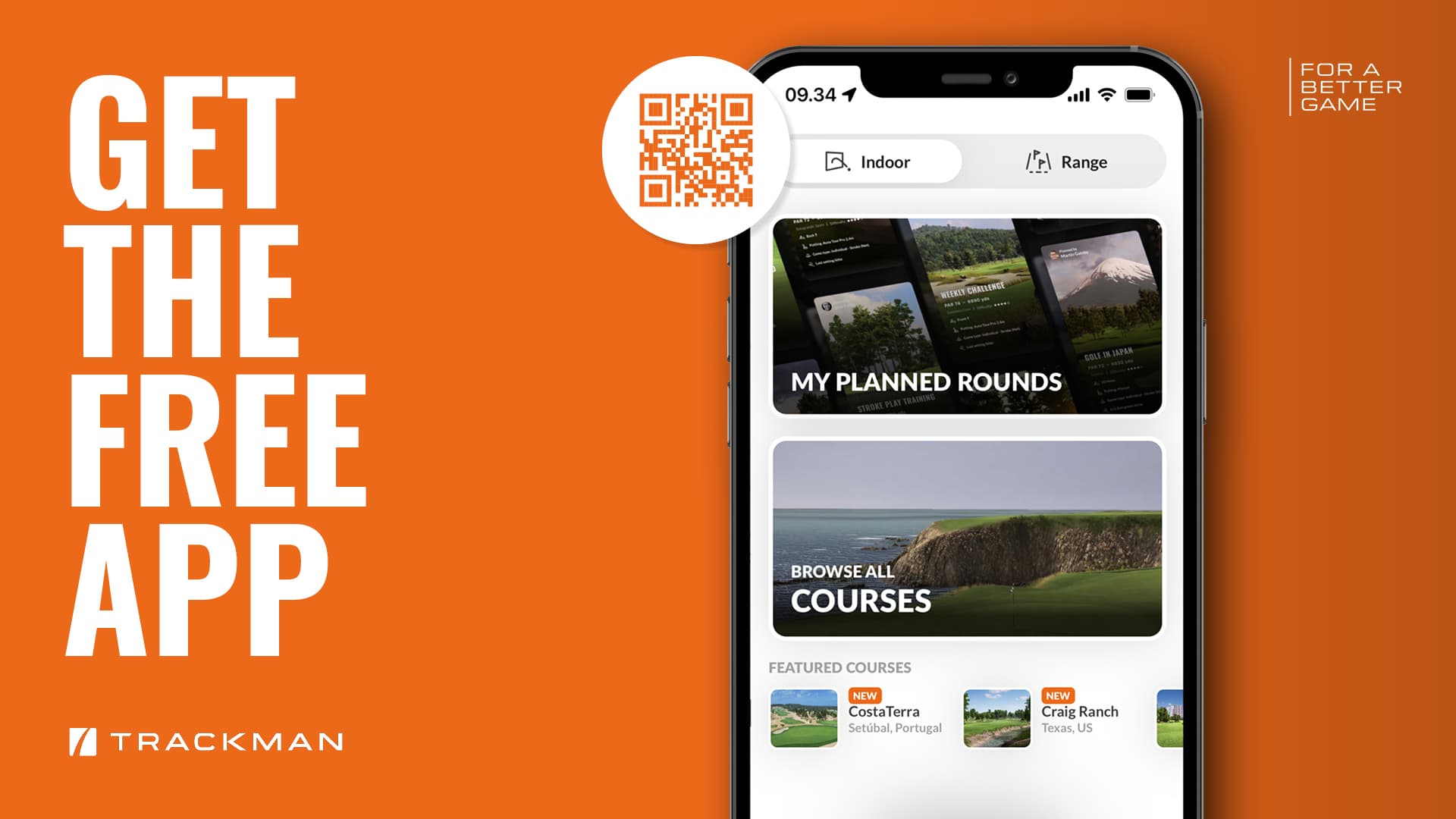 Download the TrackMan Golf app — Get door codes, browse 500+ courses, and track your stats