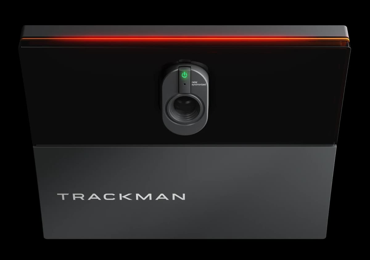 TrackMan iO ceiling-mounted launch monitor at NeoGolf Ocean Springs